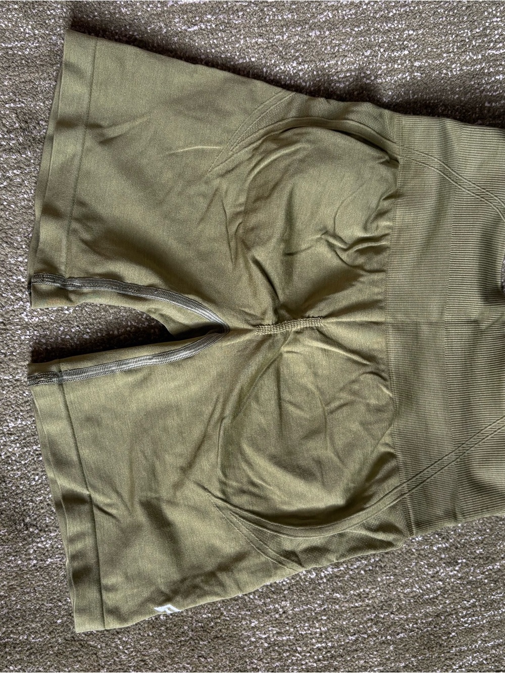 Women’s Olive Green High-Waist Stretch Shorts